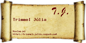 Trimmel Júlia névjegykártya